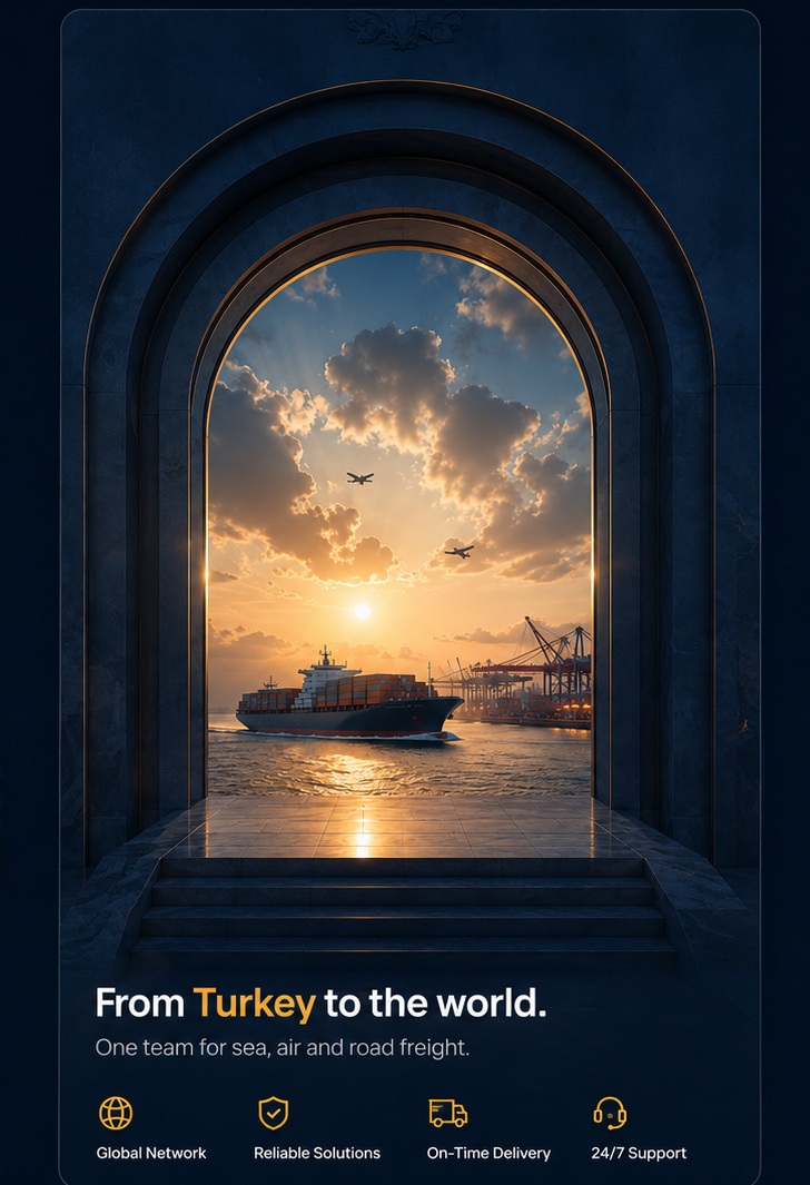 Container ship departing from Turkey to worldwide destinations